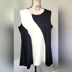 Alfani sleeveless dress shirt cream/black size 1X